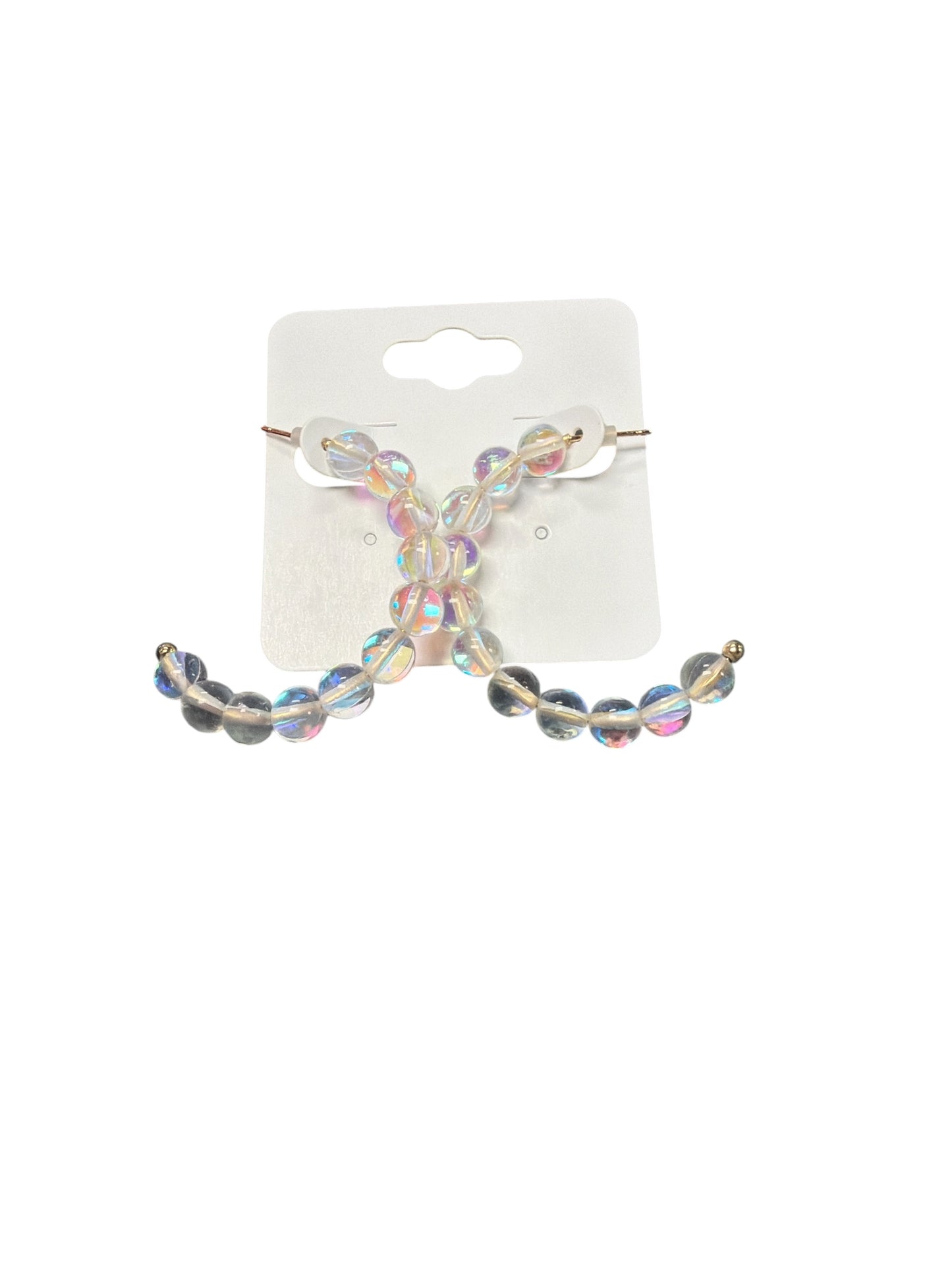 Colorful Clear Beaded Hoop Earring