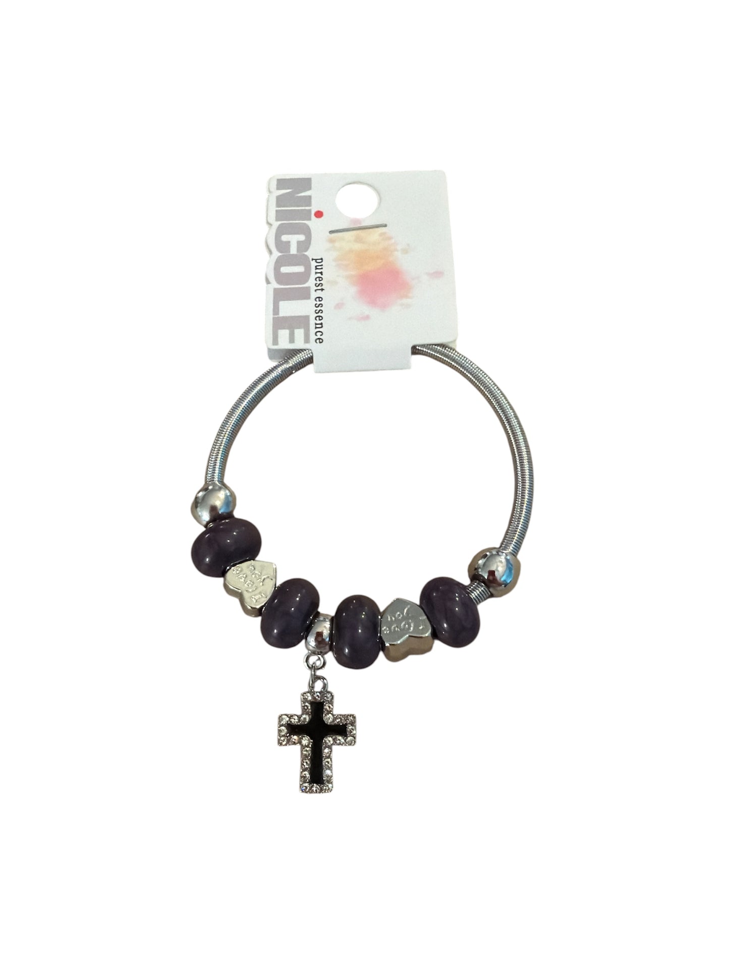 Silver Cross Dangle Bracelet