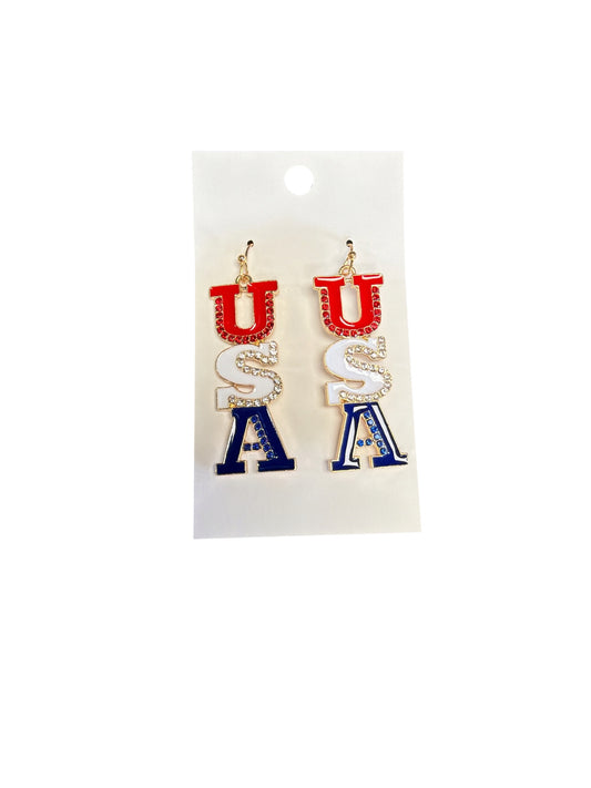 USA Dangle Earring