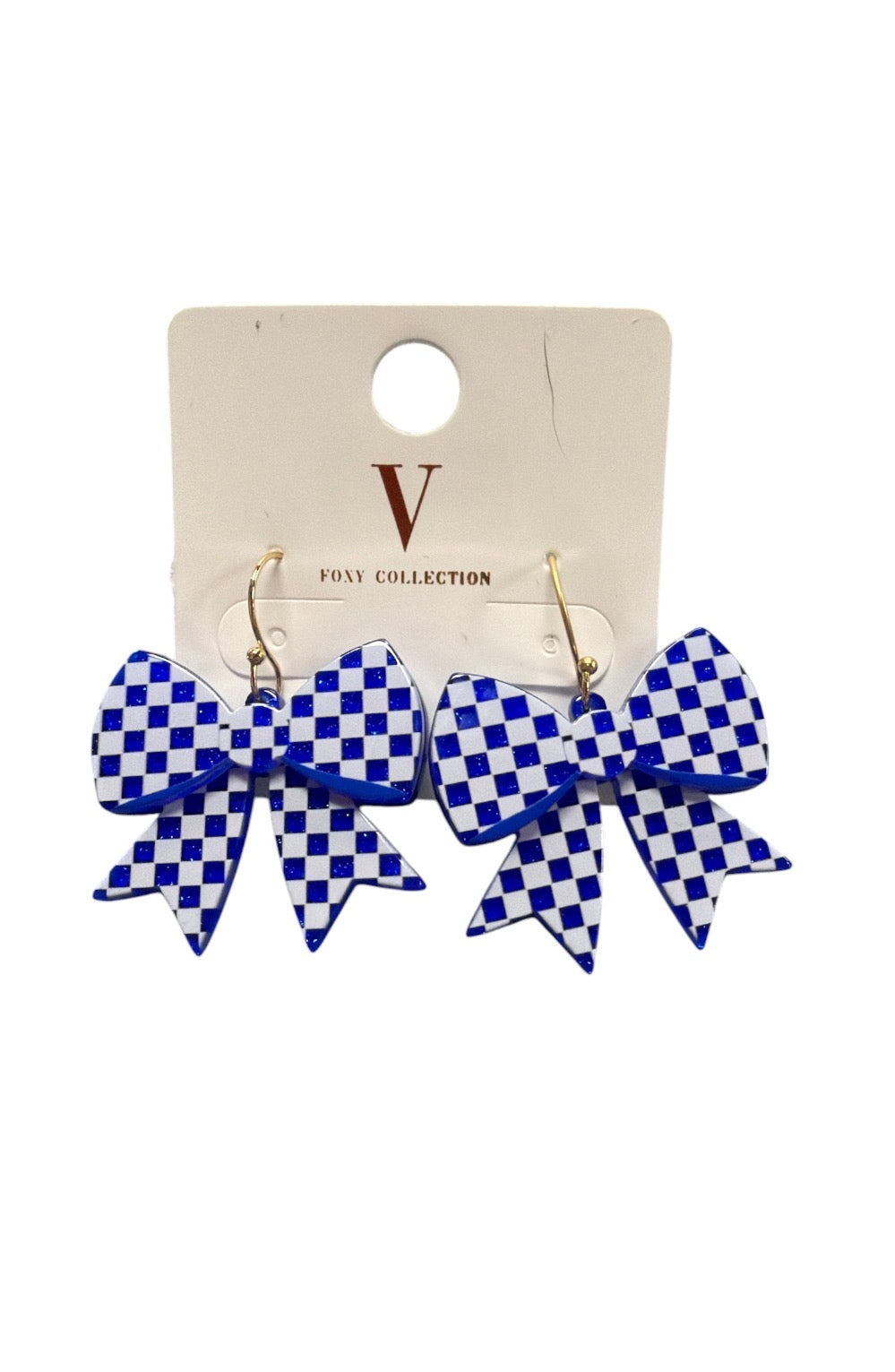 Game Day Checker Bow Earrings