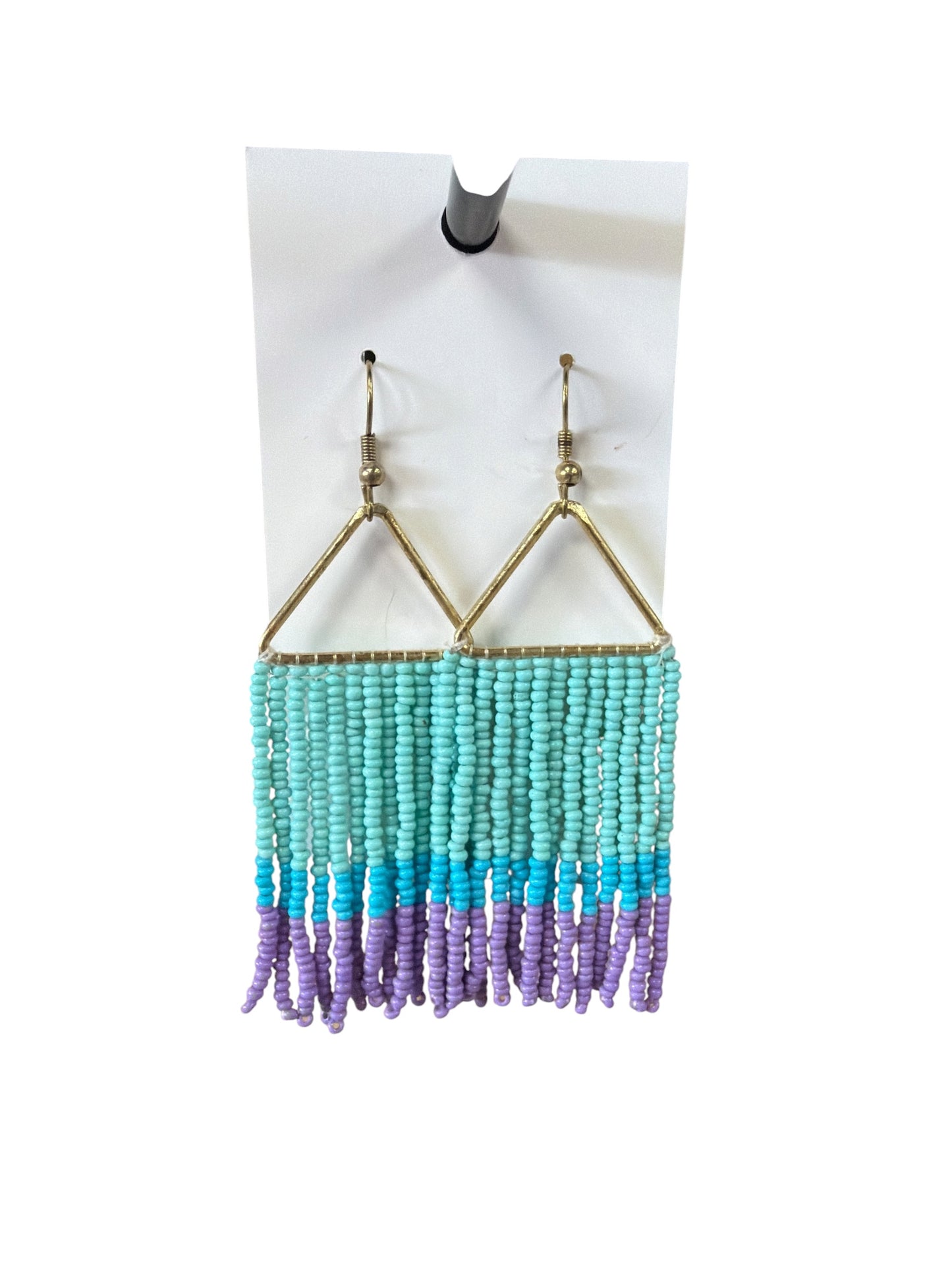 Sea Bead Fringe Earring