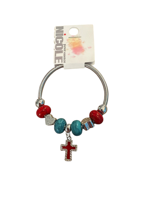 Silver Cross Dangle Bracelet