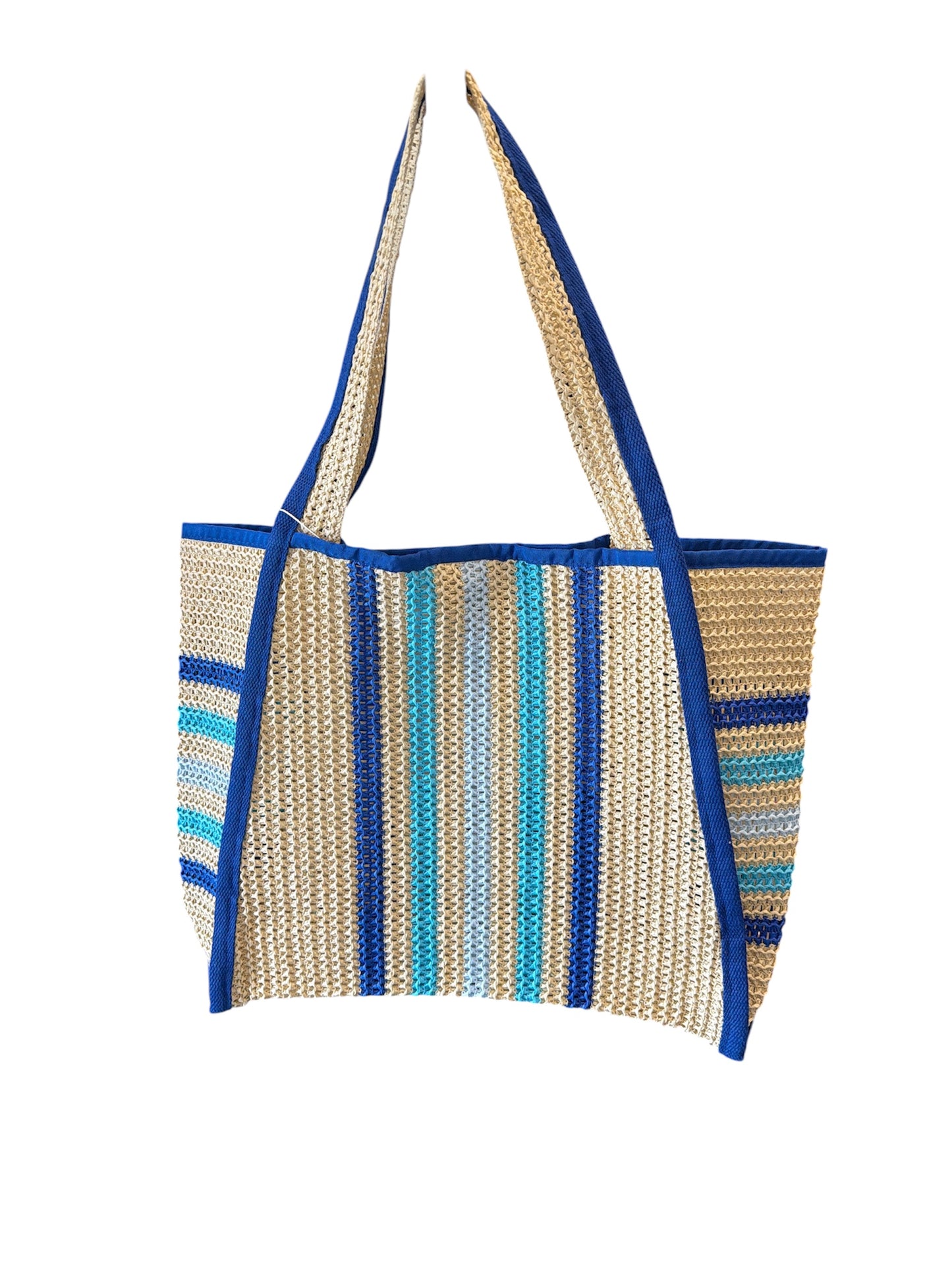 BLUES STRIPE BEACH SUMMER TOTE