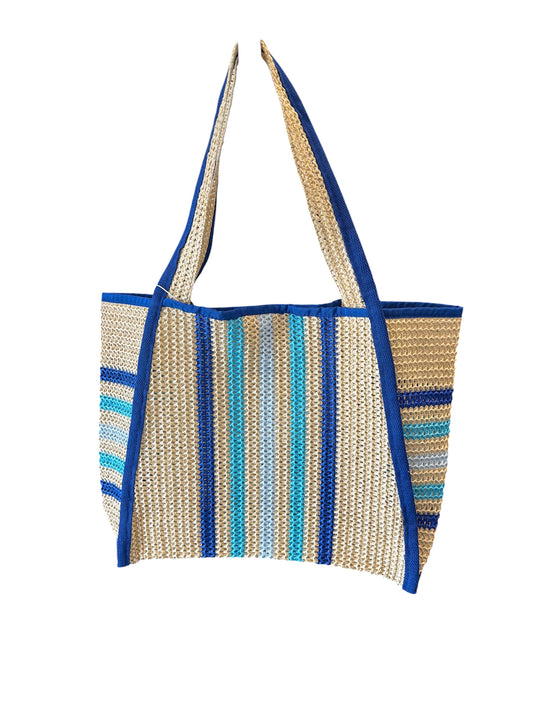 BLUES STRIPE BEACH SUMMER TOTE