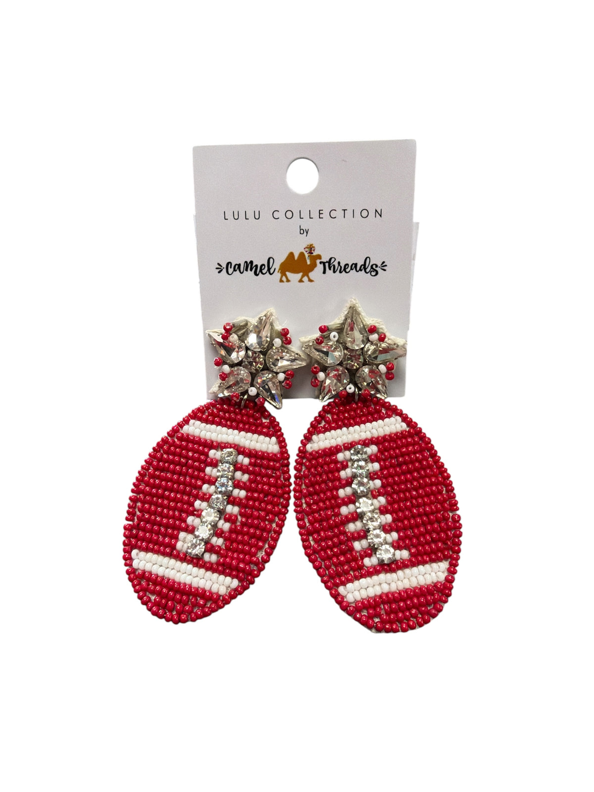 Beaded Football Earrings