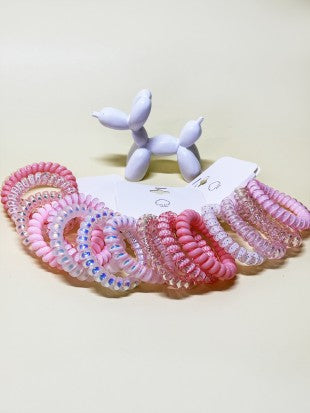 Light Pink Shades Spiral Hair Ties