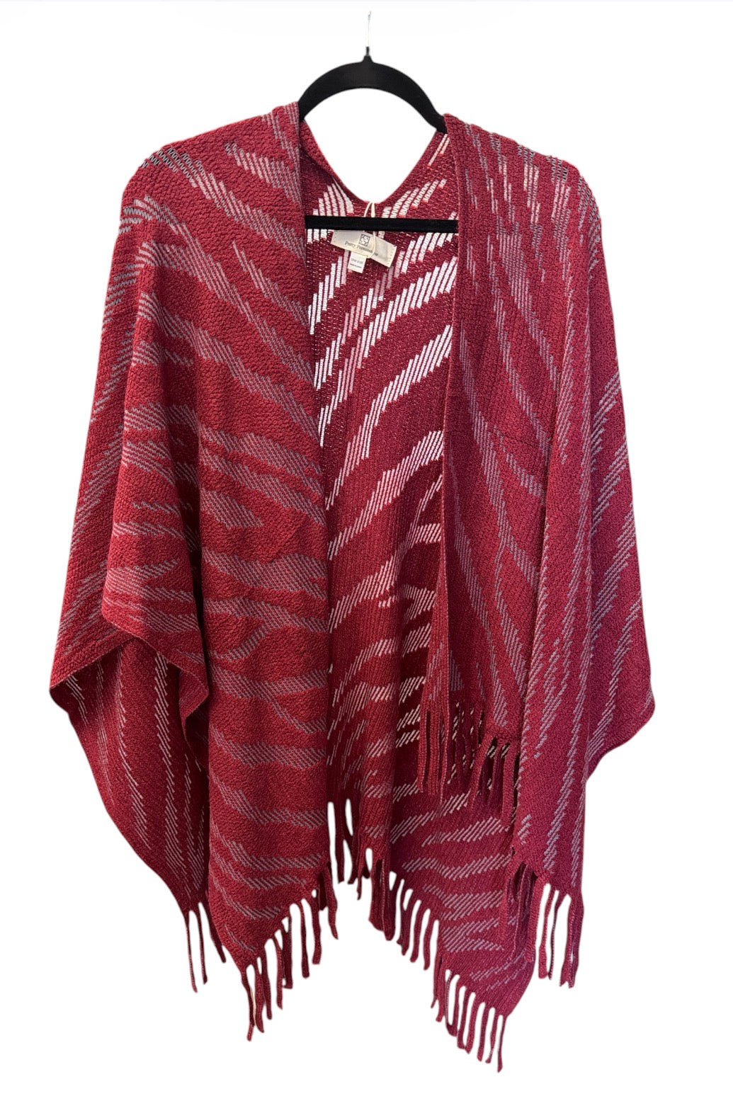 Onesize Scarf Poncho - Burgandy/Navy