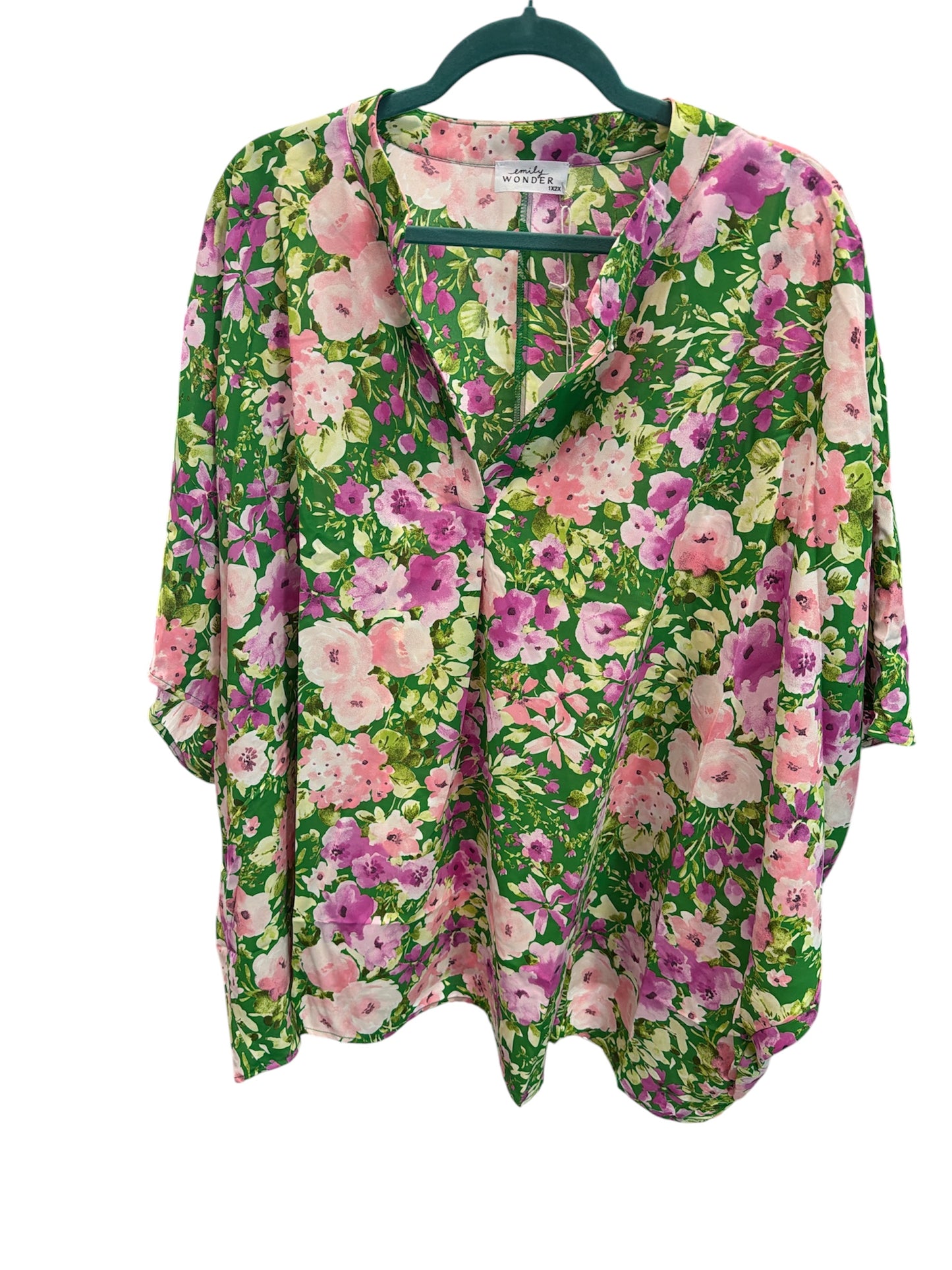 Emily Wonder Purple/Green Poncho Top