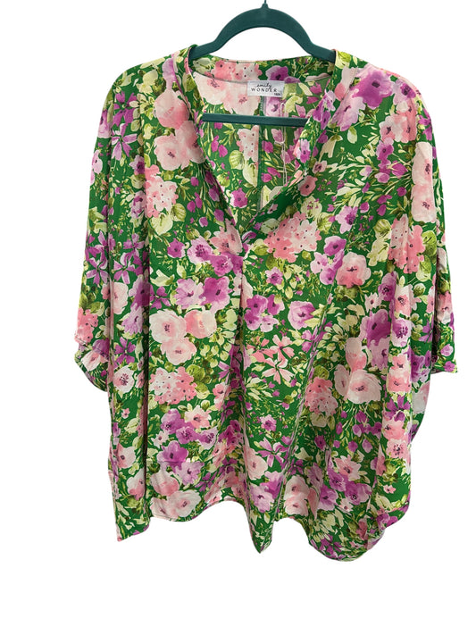 Emily Wonder Purple/Green Poncho Top