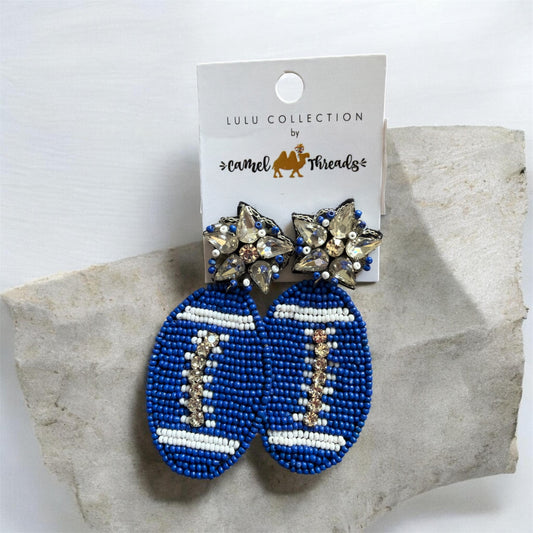 Beaded Football Earrings