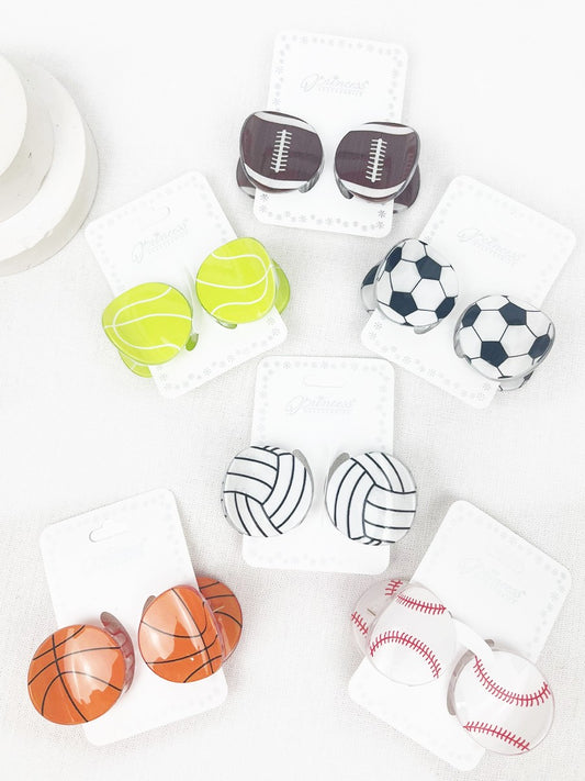 Sports Ball Theme Medium Size Claw Clips