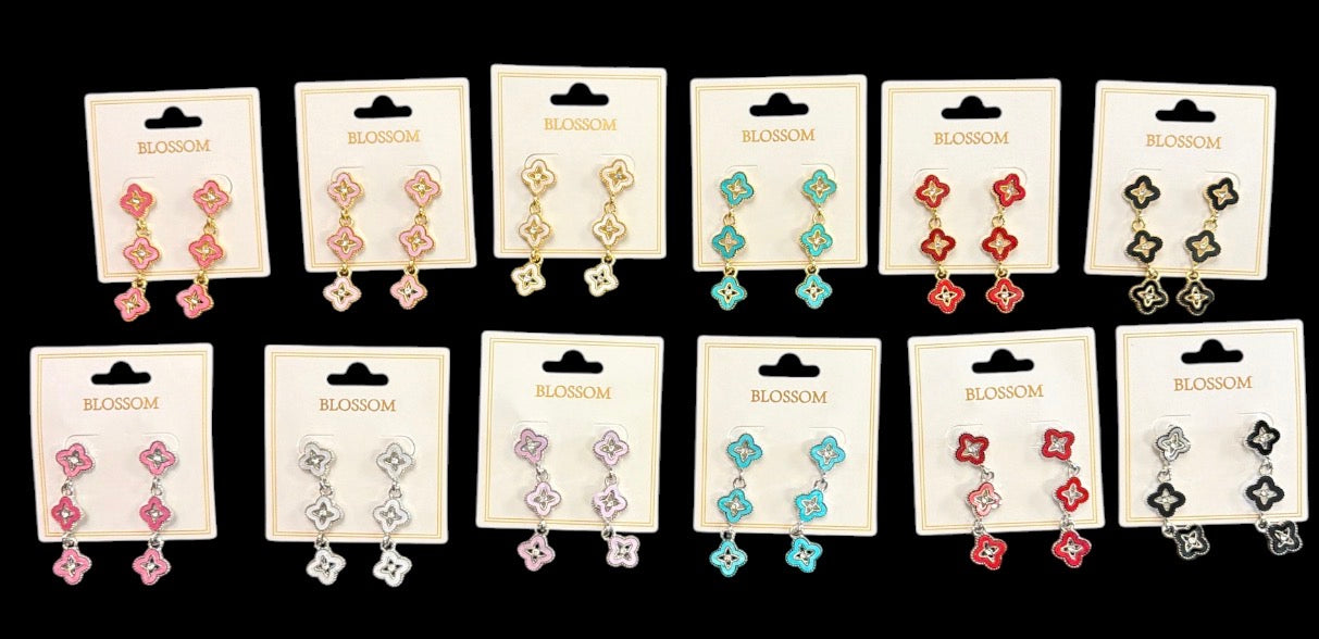 Rhinestone Clover Cut Out Earring