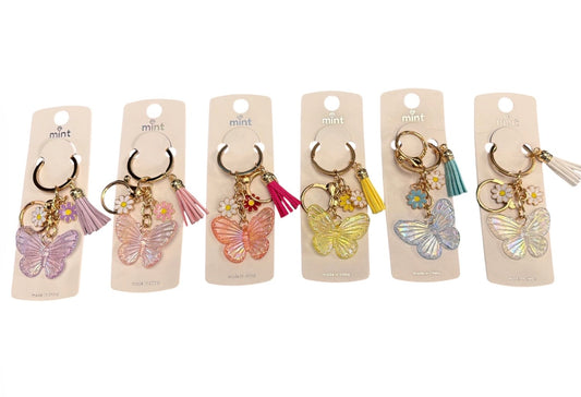 Daisy Charm Butterfly Keychain