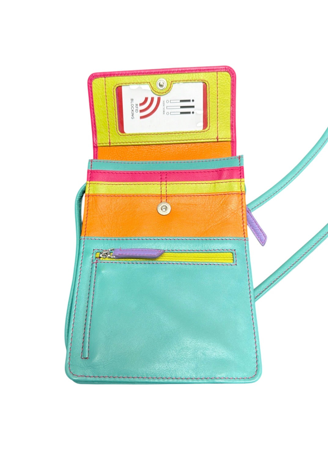 ILI Multi Pocket Genuine Leather Crossbody—RFID Blocking