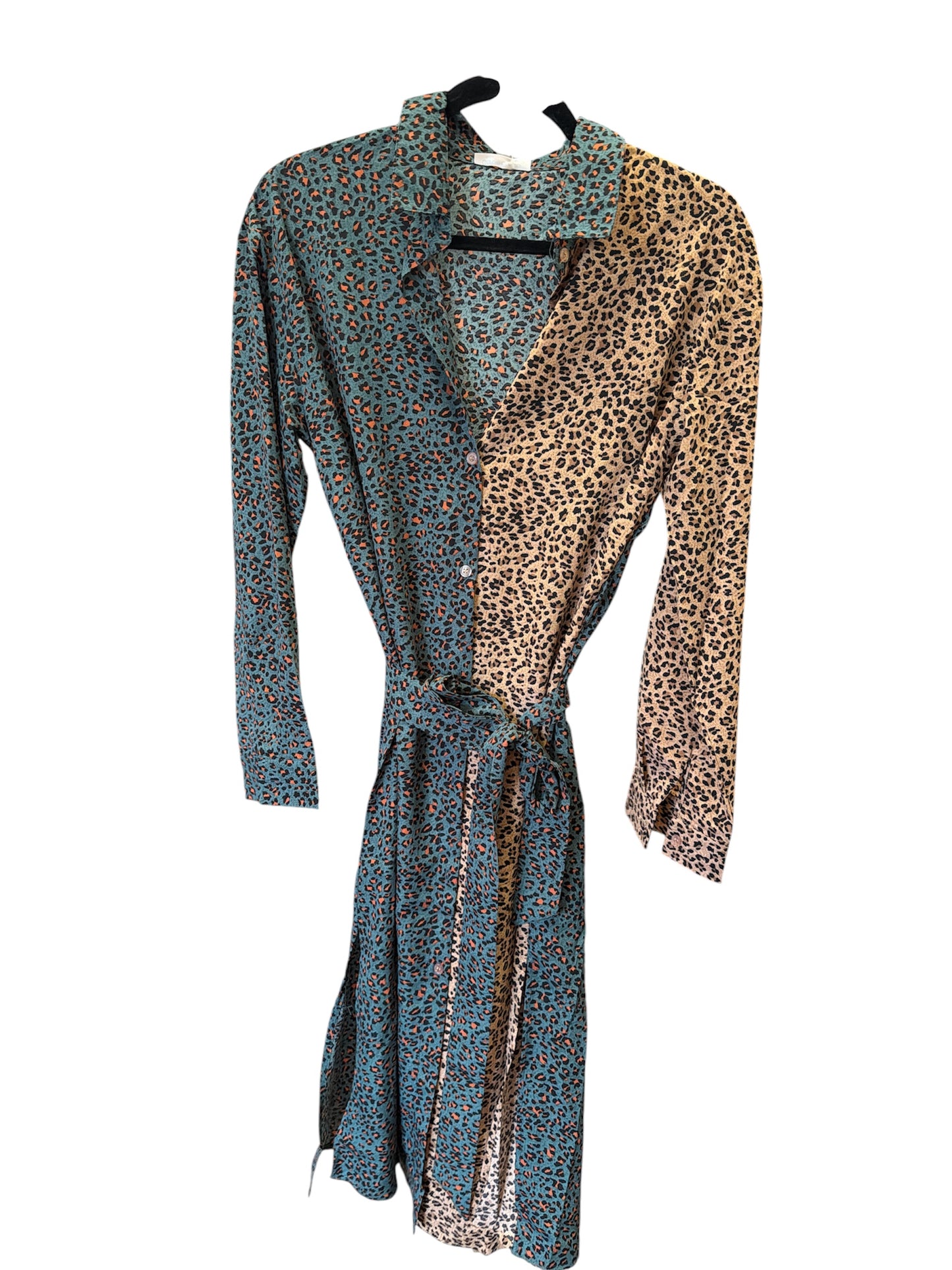 Leopard Print Two Tone Dress
