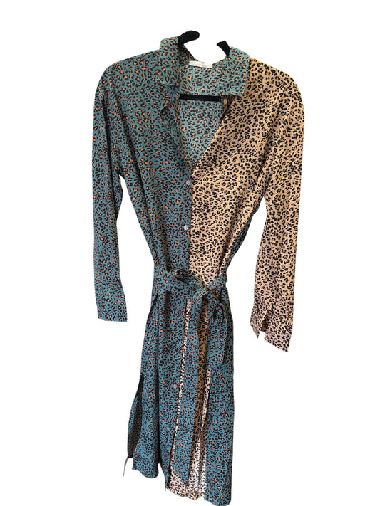 Leopard Print Two Tone Dress