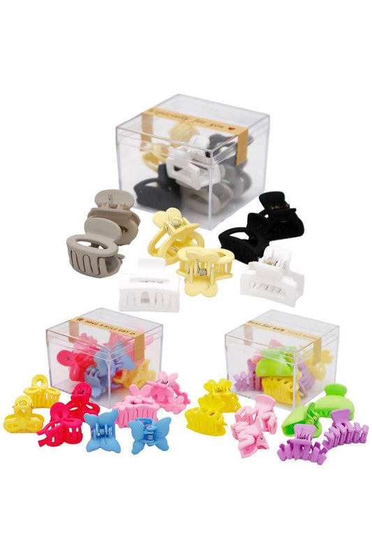 Mini Matte Clip Hair Claw - 8 Pk