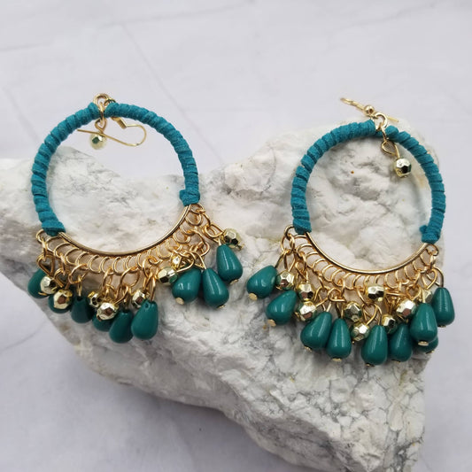 Woven Boho Beads Earrings