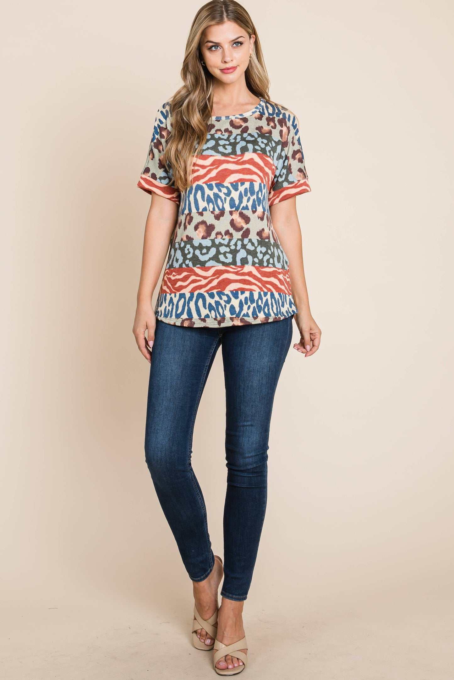 ANIMAL PRINT SHORT SLEEVE T-SHIRT