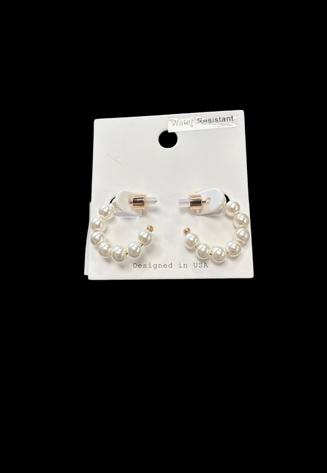 Water Resistant Pearl Hoops