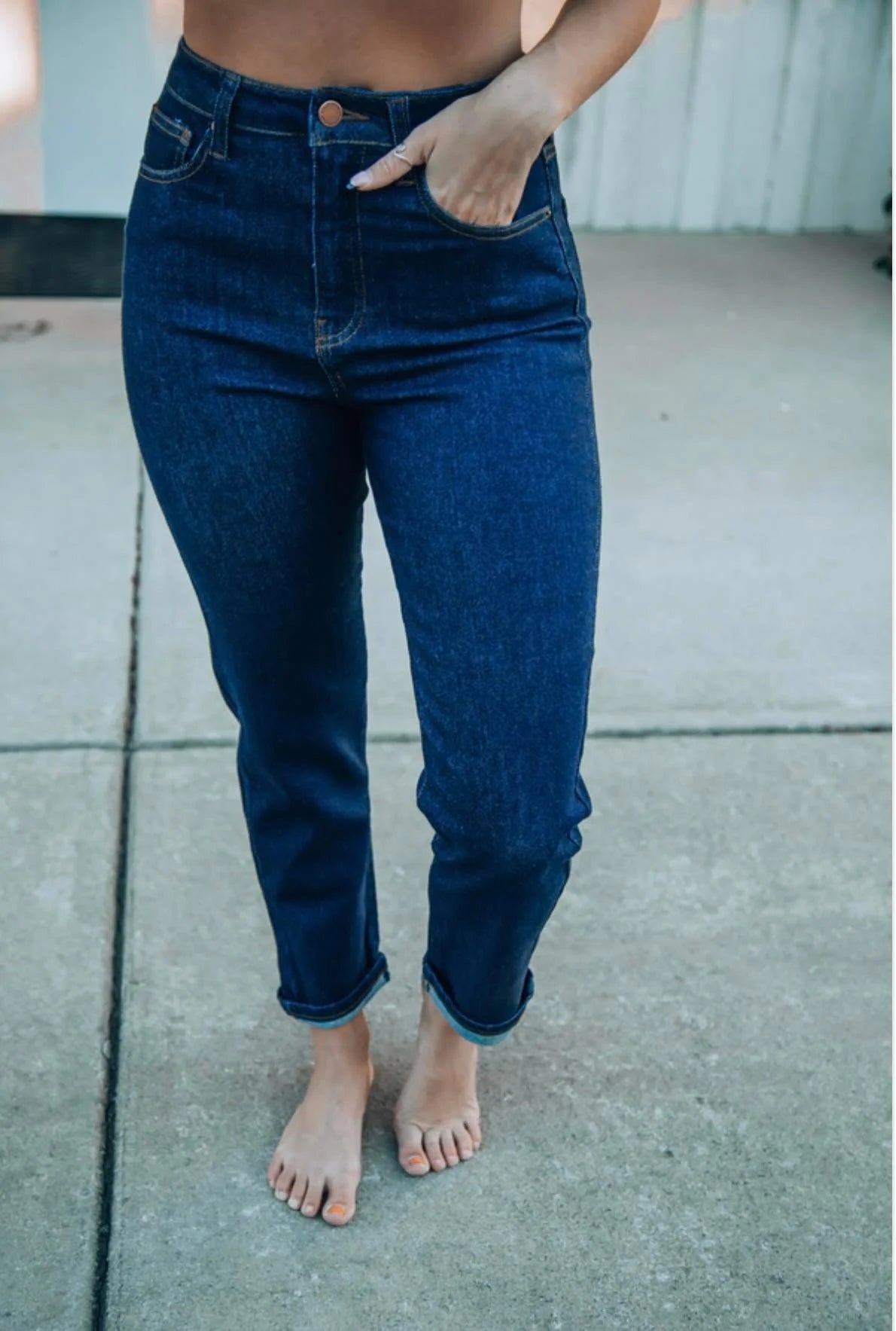 Risen Adley High Rise Mom Jeans - FB2408