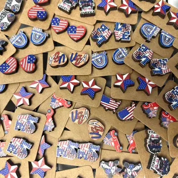 Red, White + Blue Patriotic Stud Earrings