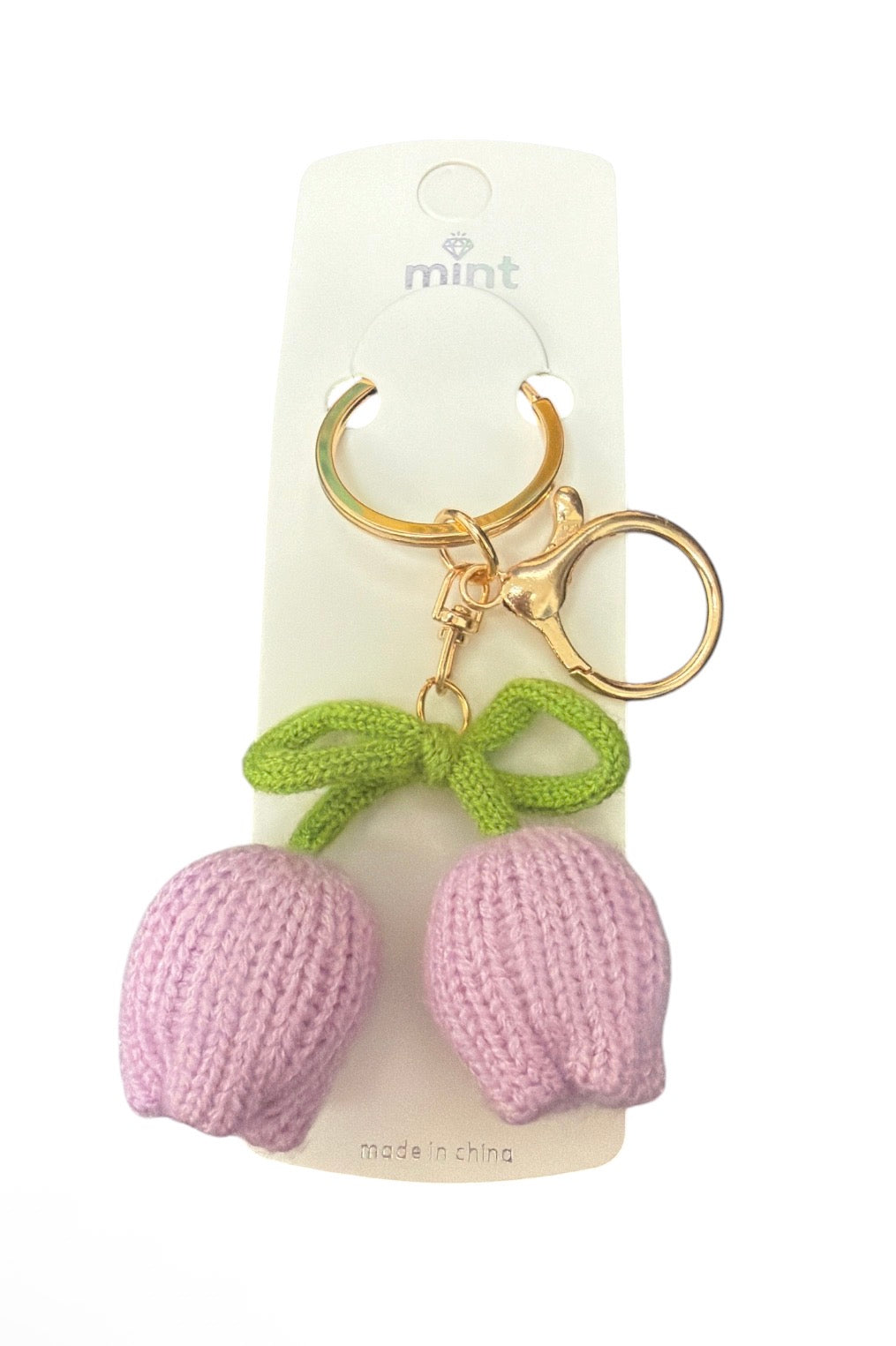 Tulip Flower Crochet Keychain