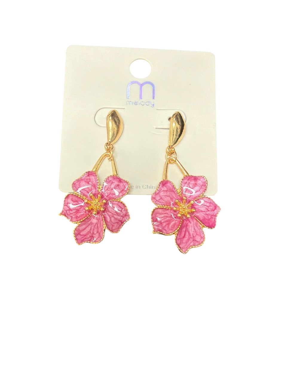 Gold Drop Flower Earring