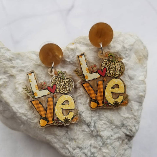 LOVE Leopard Pumpkin Earrings