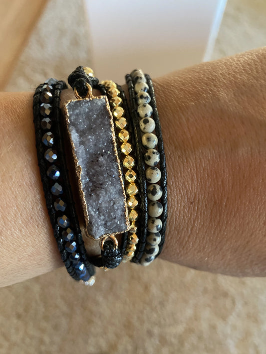 Southern Seoul  Stone and Bead Urban Bracelet