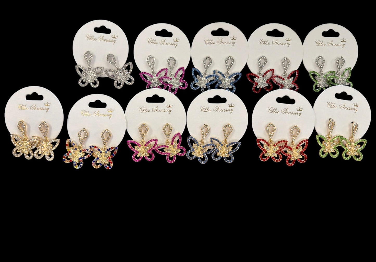 Bling Butterfly Dangle Earring