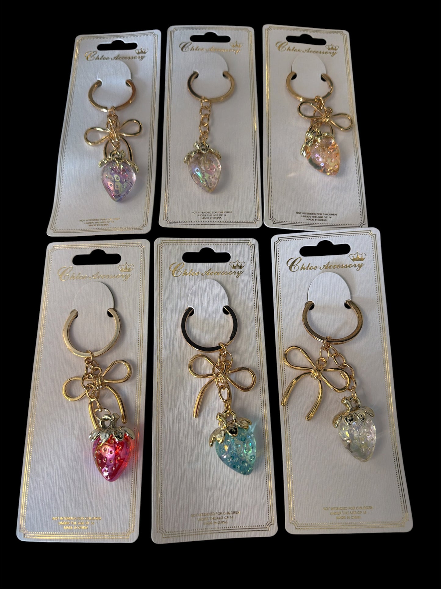 Strawberry Bow Keychain