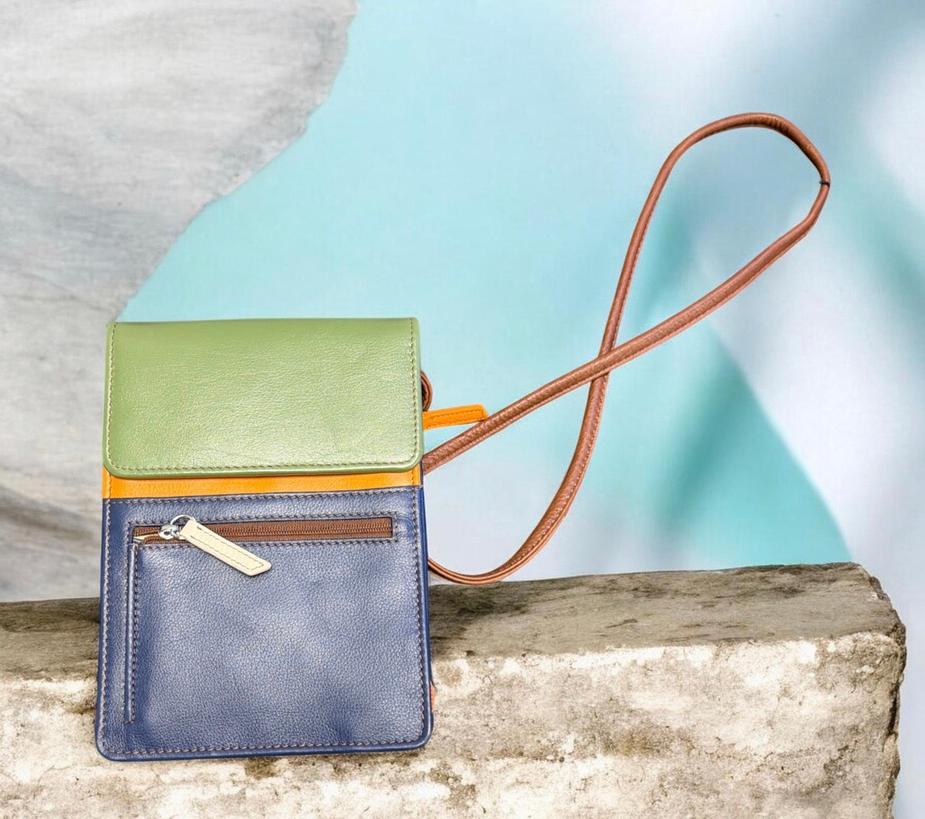 ILI Multi Pocket Genuine Leather Crossbody—RFID Blocking