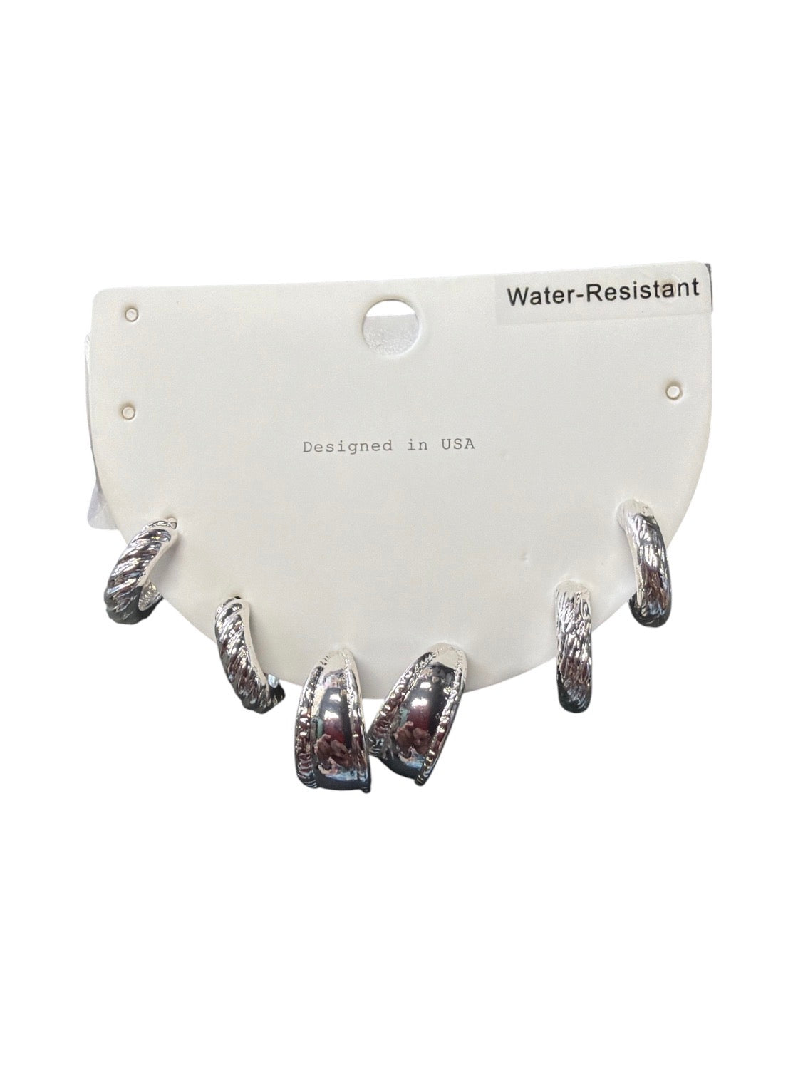 Water Resistant 3pk Hoop Earrings