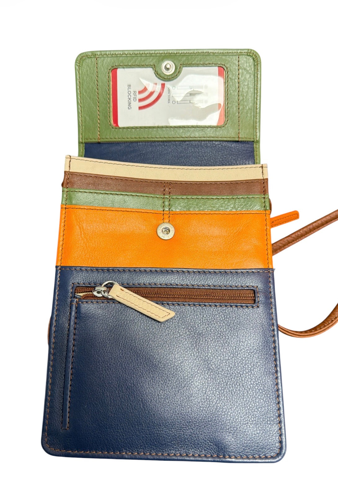 ILI Multi Pocket Genuine Leather Crossbody—RFID Blocking