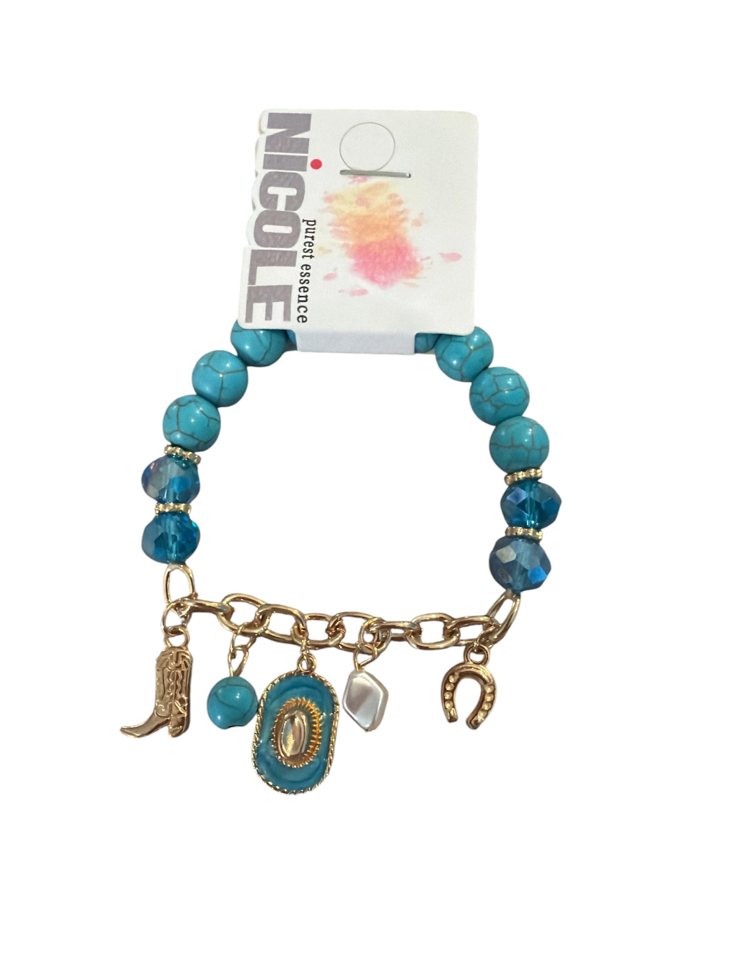 Western Stretchy Charm Bracelet Gold