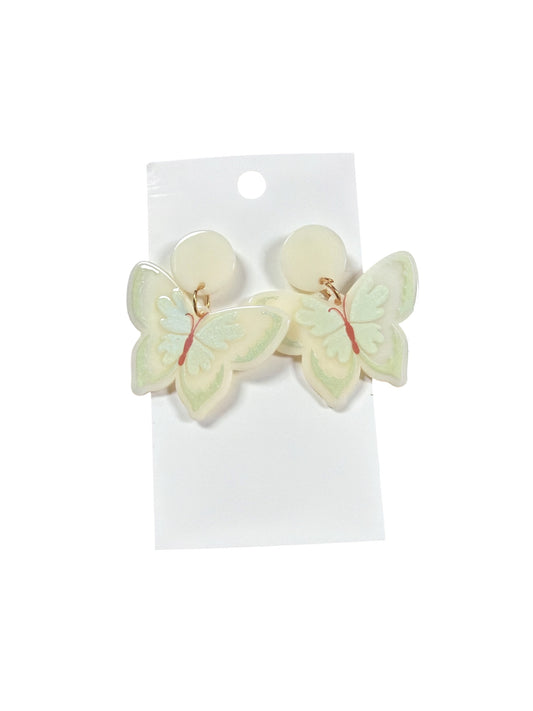 Cream and Mint Butterfly Earring