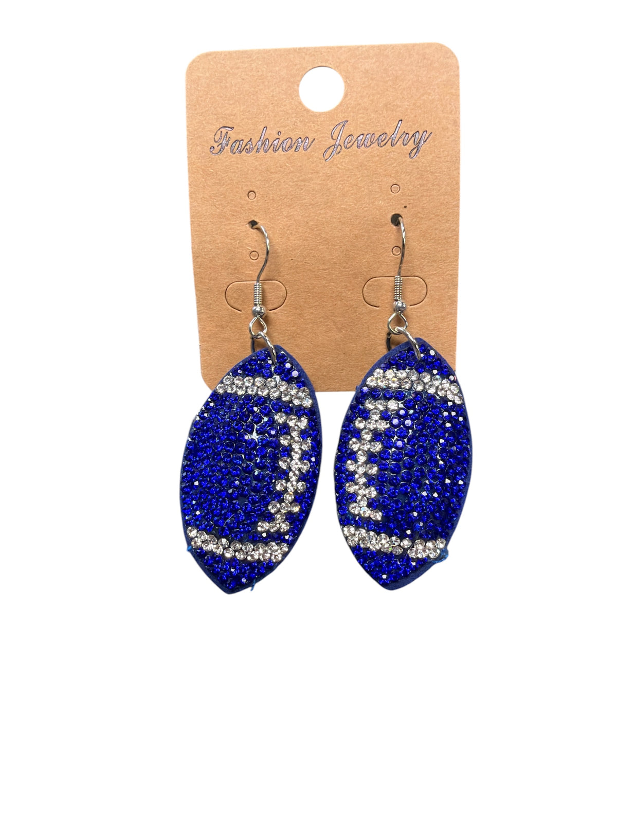 Puffy Glitter Football Earrings