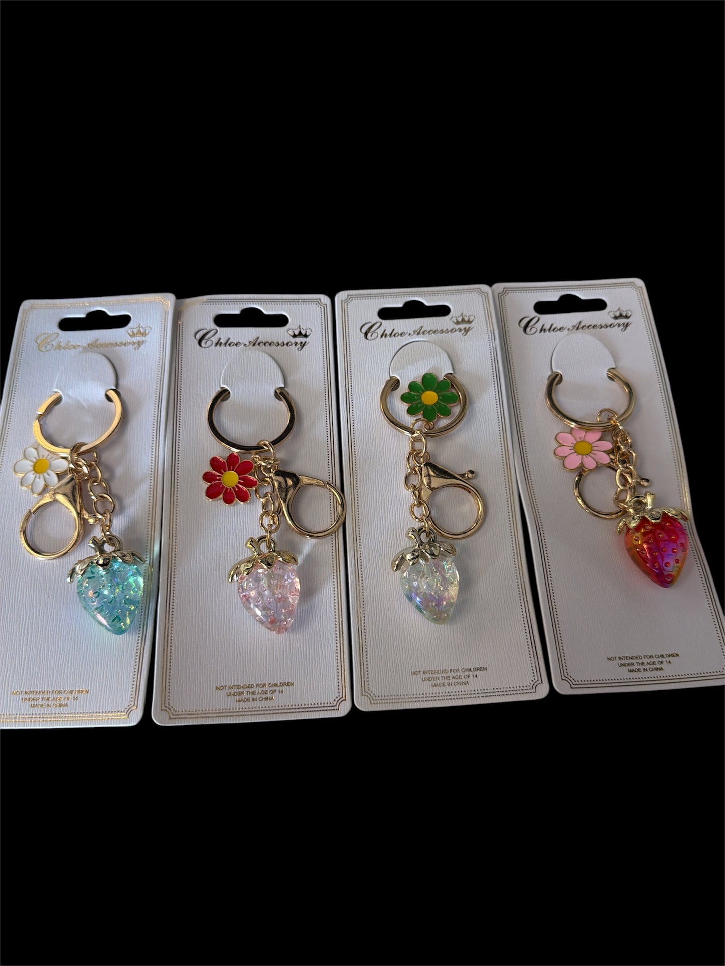 Strawberry Flower Keychain