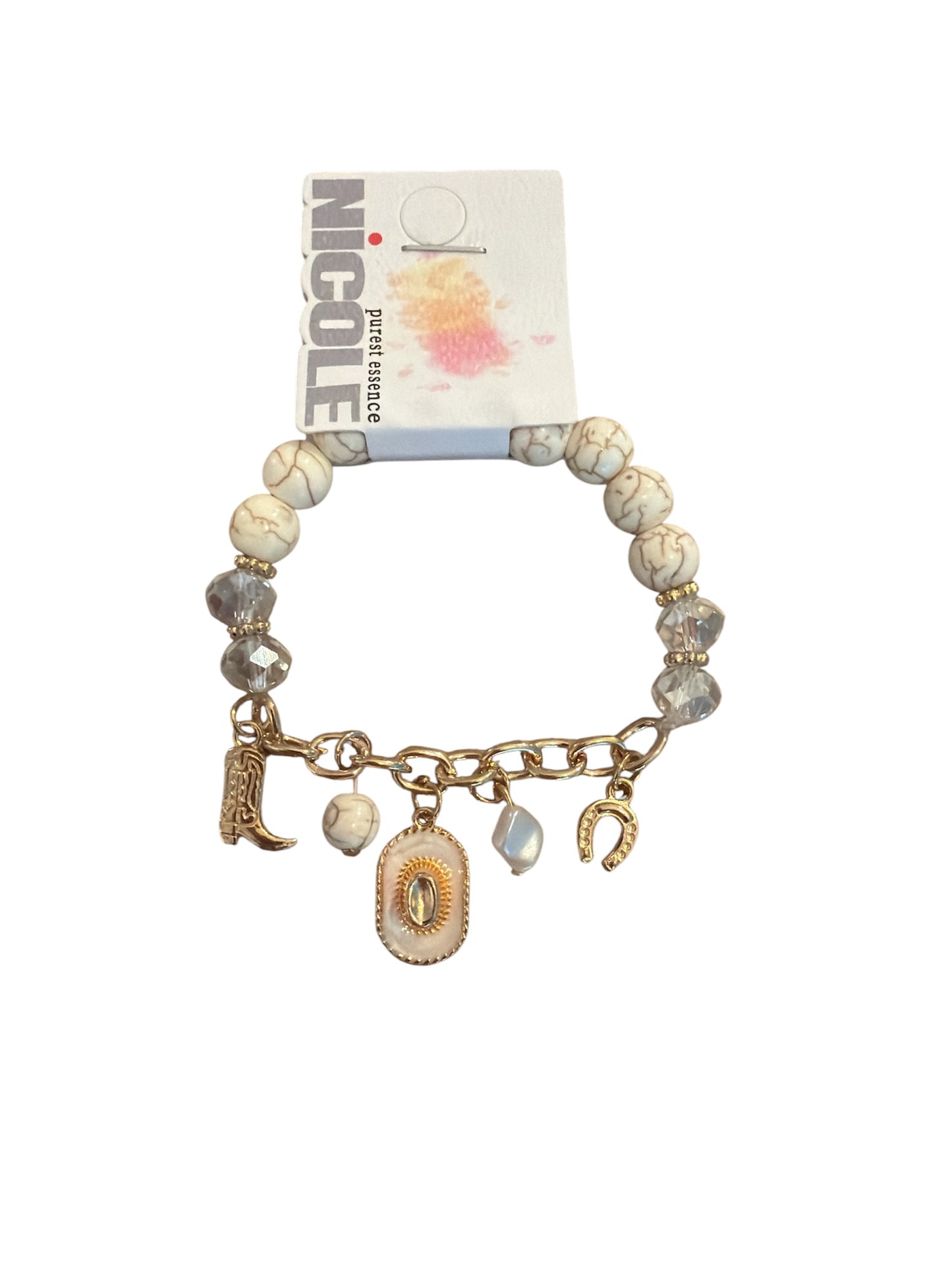 Western Stretchy Charm Bracelet Gold