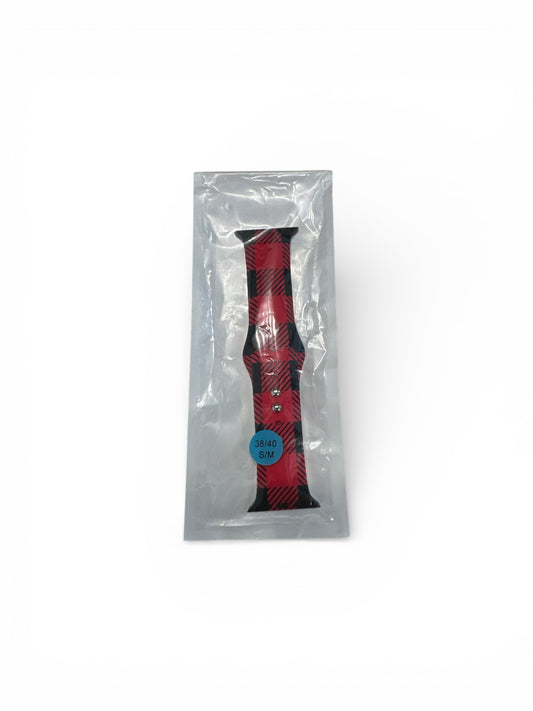Red Buffalo Plaid Silicone Watch Band 38/40mm