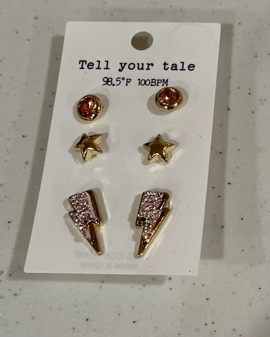 Lighting Star Earring Set