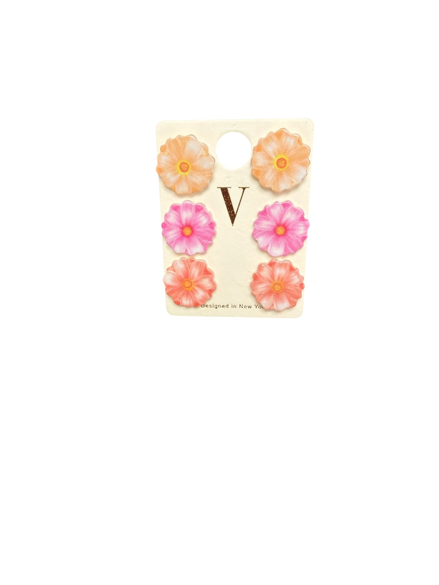 3 Pack Flower Post Earring
