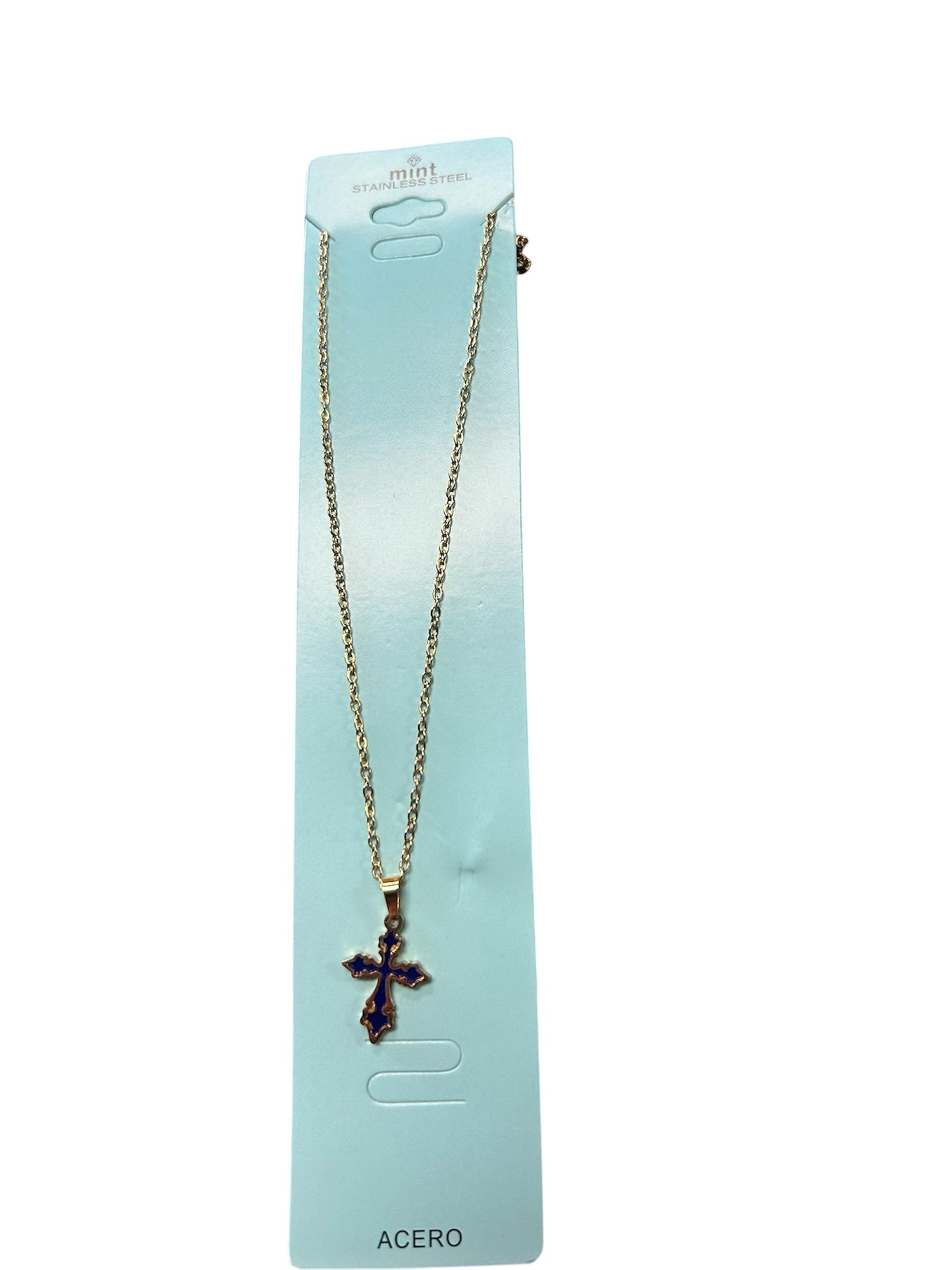 Stainless Steal Gold Cross Necklace