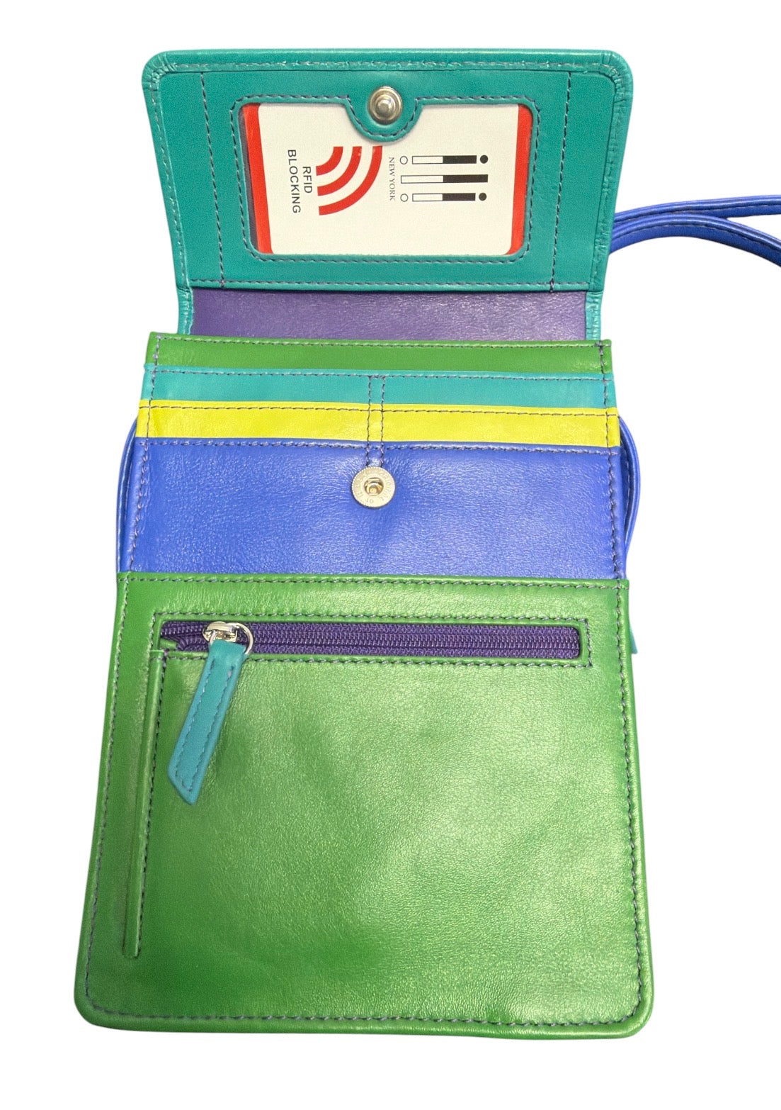 ILI Multi Pocket Genuine Leather Crossbody—RFID Blocking