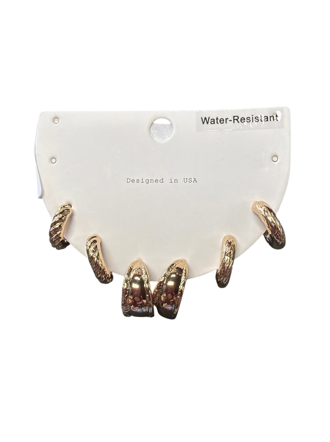 Water Resistant 3pk Hoop Earrings