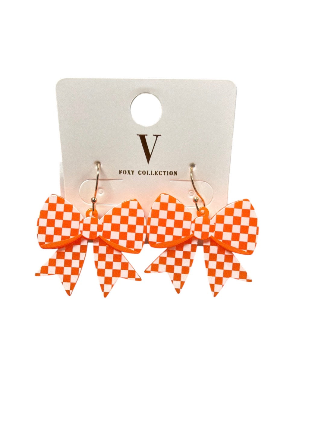 Game Day Checker Bow Earrings