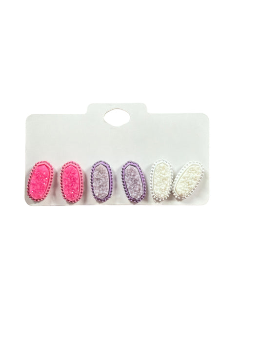 3 Pack Stone Earring