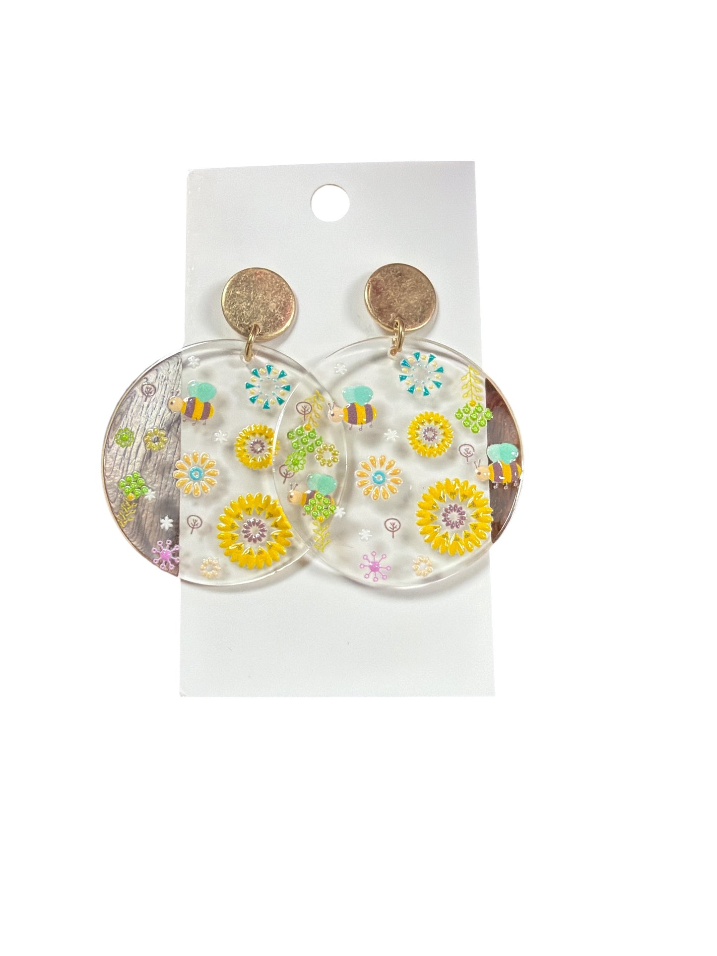 Bumble Bee Acrylic Earring