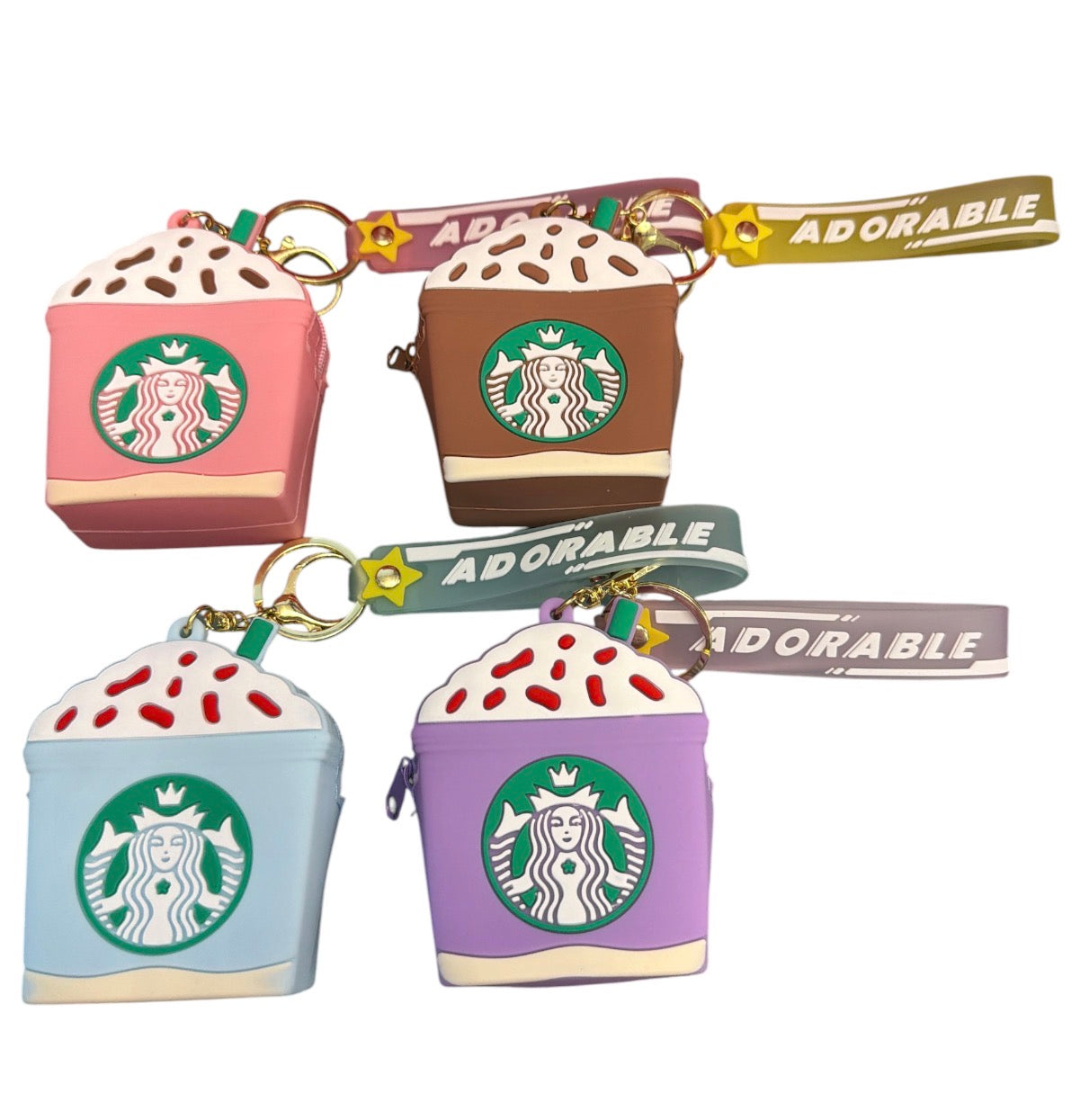Silicone Starbies Bag Keychain